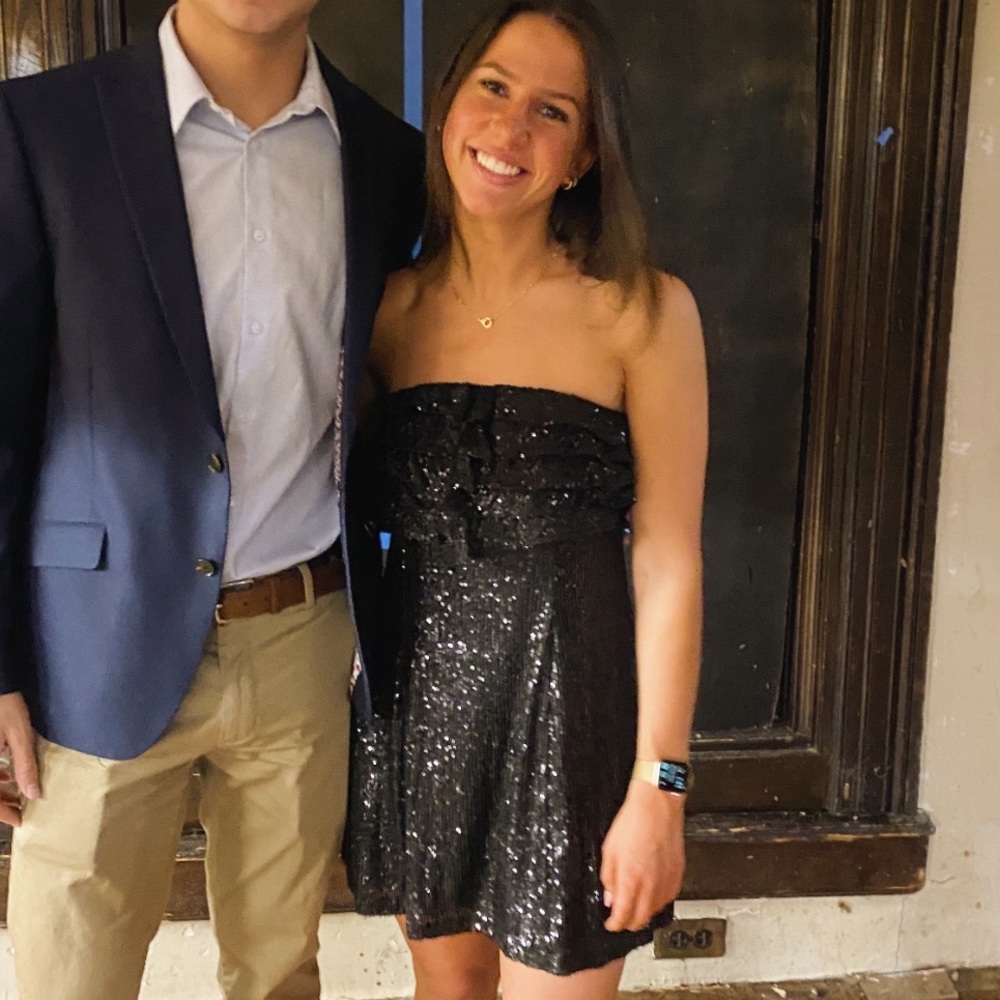 Free people strapless sparkly dress!